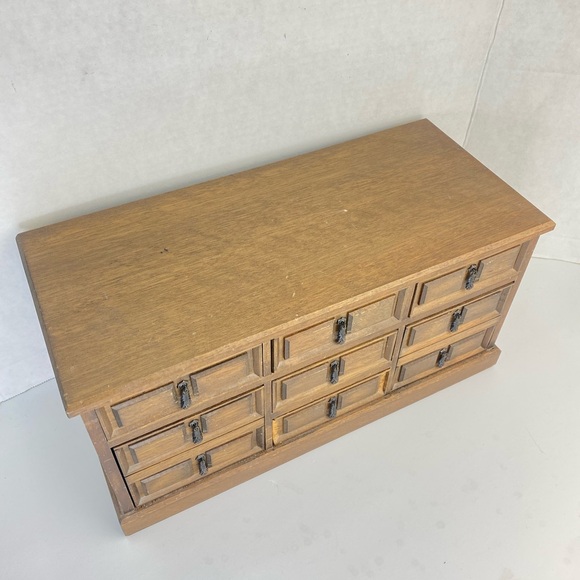 Vintage Wooden Mele Jewelry Box Dresser Large 7 Drawers Made Japan Mid Century - Picture 2 of 15